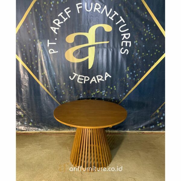 Meja Cafe Industrial Kayu Jati Minimalis Modern - Gambar 3