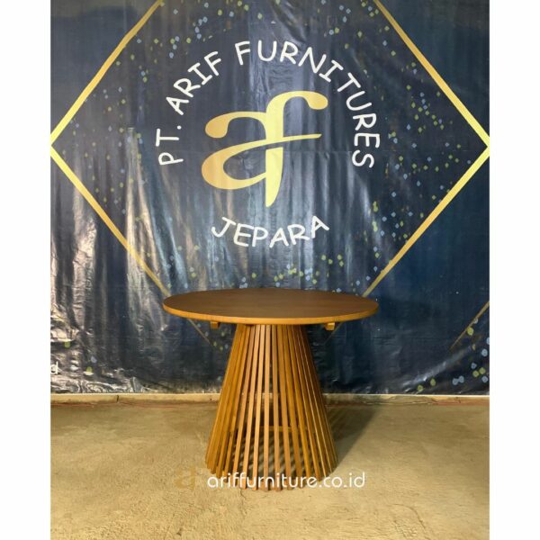Meja Cafe Industrial Kayu Jati Minimalis Modern - Gambar 2