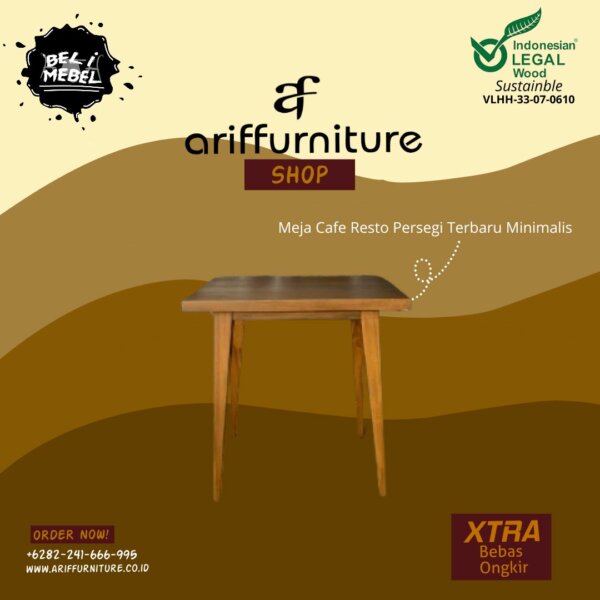 Meja Cafe Resto Persegi Terbaru Model Minimalis