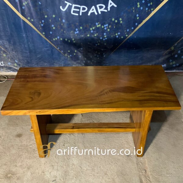 Meja Makan Sederhana Kayu Trembesi Solid - Gambar 3