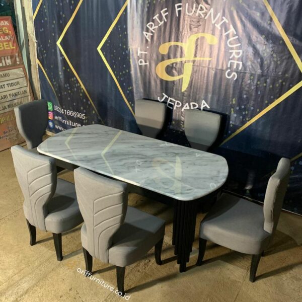 Desain Ruang Makan Modern Set Kursi Meja Marmer - Gambar 4