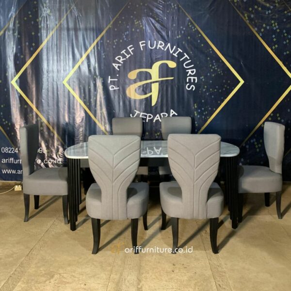 Desain Ruang Makan Modern Set Kursi Meja Marmer - Gambar 2