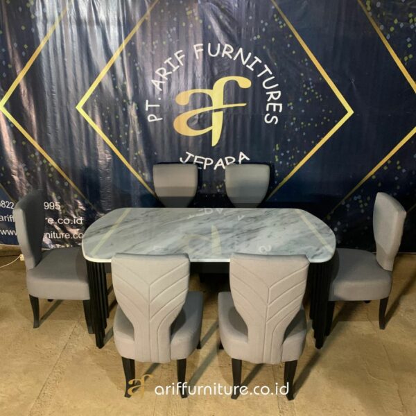 Desain Ruang Makan Modern Set Kursi Meja Marmer - Gambar 5