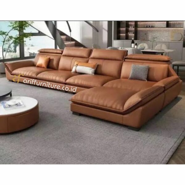 Set Sofa Letter L Meja Bulat Ruang Tamu Minimalis - Gambar 6