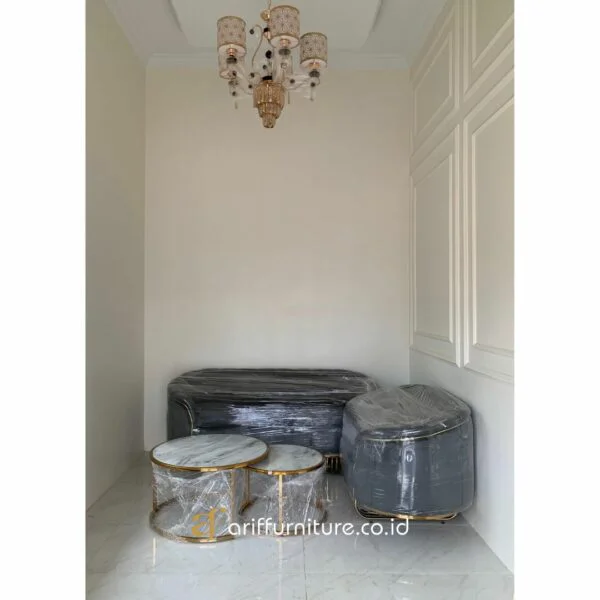 Set Sofa Modern Kayu Jati Kaki Stainless Steel - Gambar 6