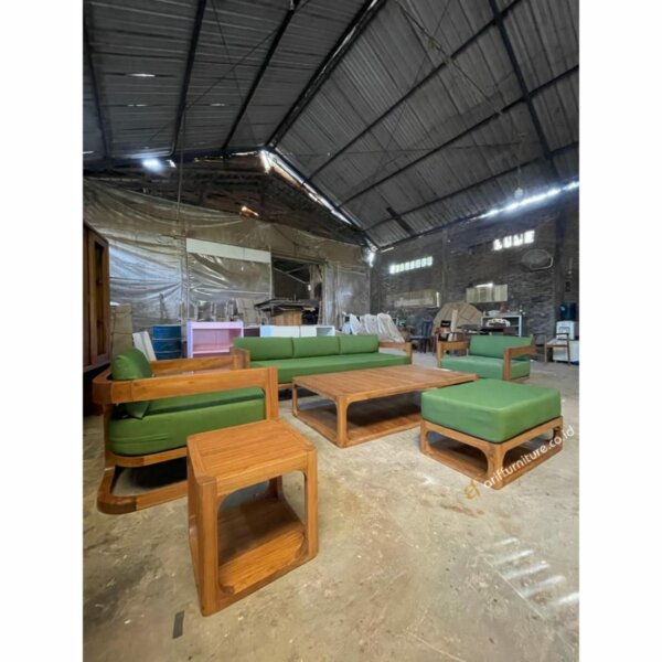 Set Sofa Outdoor Kayu Jati Natural Minimalis - Gambar 4