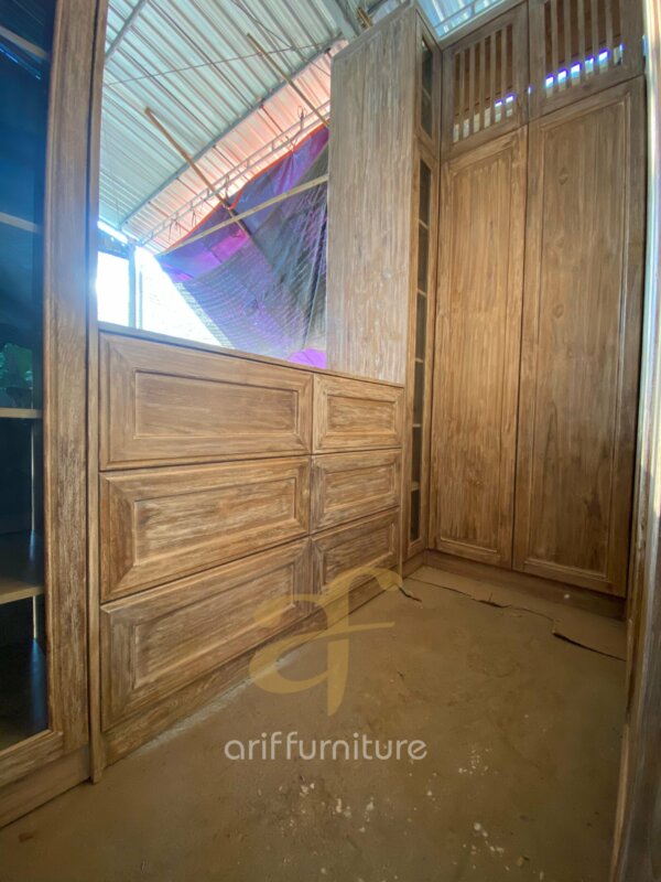 Lemari Pakaian Kayu Jati Antik Jepara Custom AF-03 - Gambar 6