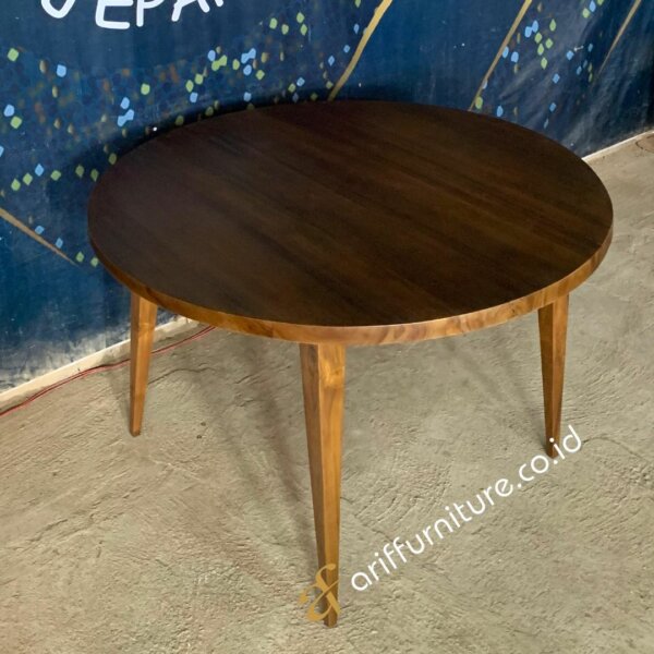 Meja Makan Jati Bulat Minimalis Custom Terbaru - Gambar 5