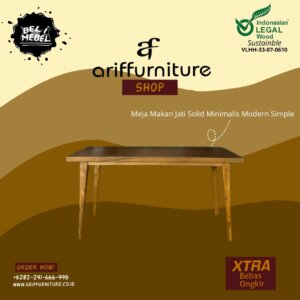 Meja Makan Jati Solid Minimalis Modern Simple