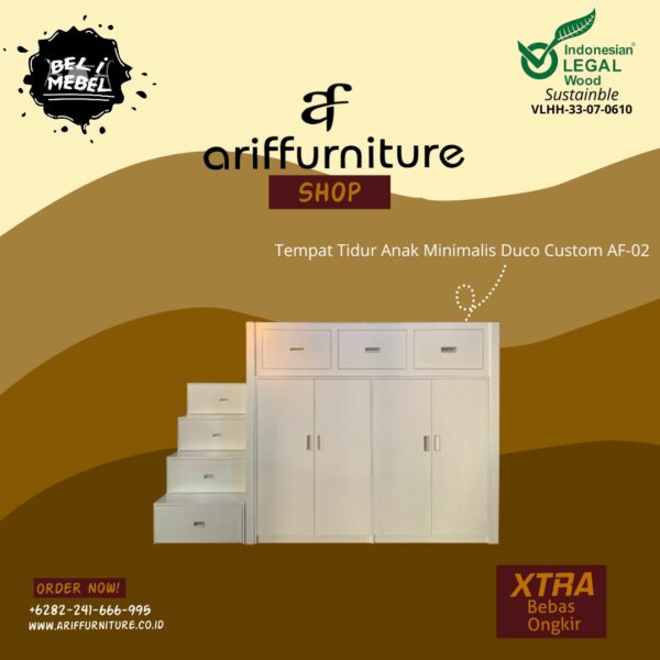 Tempat Tidur Tingkat Anak Minimalis Duco Custom AF-02