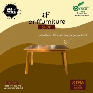 Meja Makan Minimalis Kayu Jati Jepara AF-13