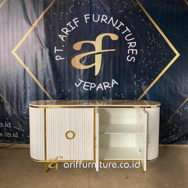 Meja Tv Custom Minimalis Putih Credenza Modern AF-04 - Gambar 8
