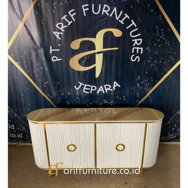 Meja Tv Custom Minimalis Putih Credenza Modern AF-04 - Gambar 4
