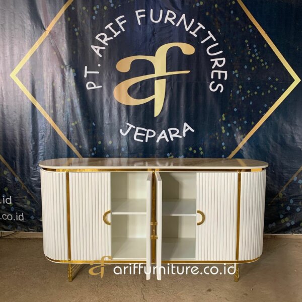 Meja Tv Custom Minimalis Putih Credenza Modern AF-04 - Gambar 9