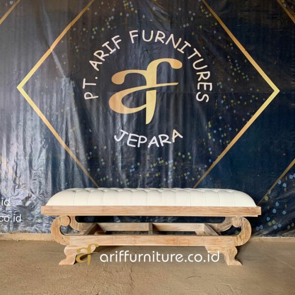 Bench Stool Ottoman Kursi Sofa Kayu Jati AF-32 - Gambar 2