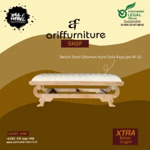 Bench Stool Ottoman Kursi Sofa Kayu Jati AF-32