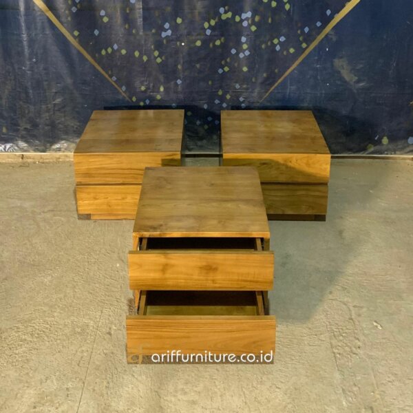 Nakas Minimalis Lemari Arsip Kayu Jati 2 Laci AF-30 - Gambar 3
