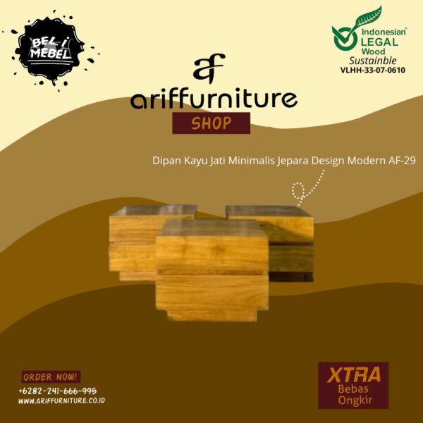 Nakas Minimalis Lemari Arsip Kayu Jati 2 Laci AF-30