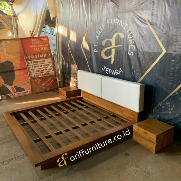 Set Tempat Tidur Modern Kayu Jati Minimalis Style AF-28 - Gambar 3