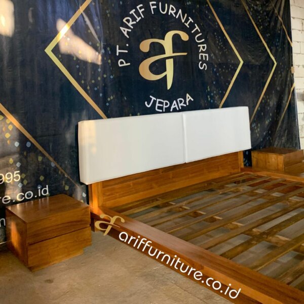 Set Tempat Tidur Modern Kayu Jati Minimalis Style AF-28 - Gambar 5