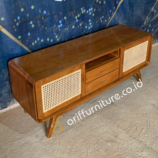 Buffet Meja TV Retro Kayu Jati Minimalis AF-36 - Gambar 4