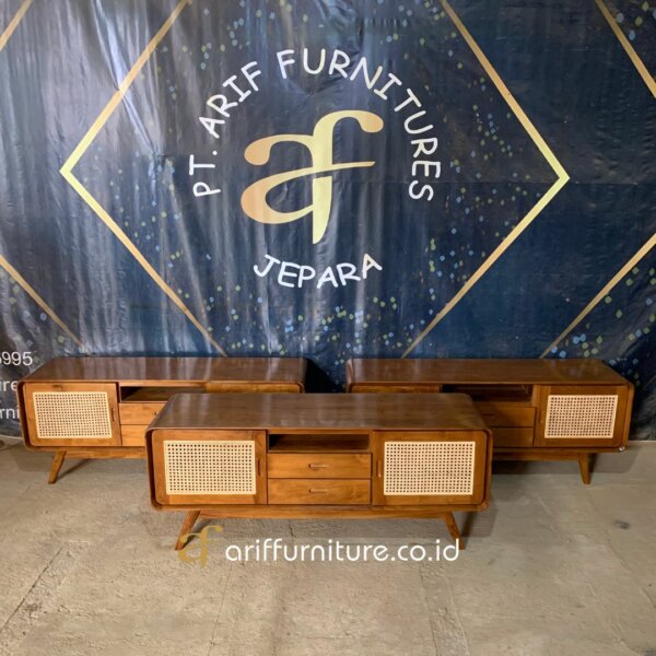Buffet Meja TV Retro Kayu Jati Minimalis AF-36 - Gambar 2