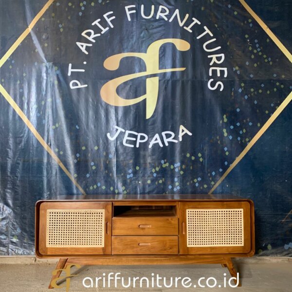 Buffet Meja TV Retro Kayu Jati Minimalis AF-36 - Gambar 3