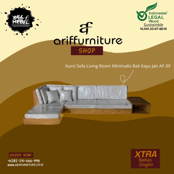 Kursi Sofa Living Room Minimalis Bali Kayu Jati AF-39