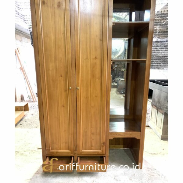 Lemari Pakaian Jati 2 Pintu Minimalis Custom AF-33 - Gambar 5
