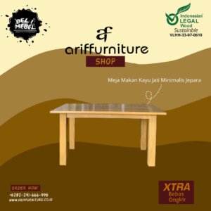 Meja Makan Kayu Jati Minimalis Jepara