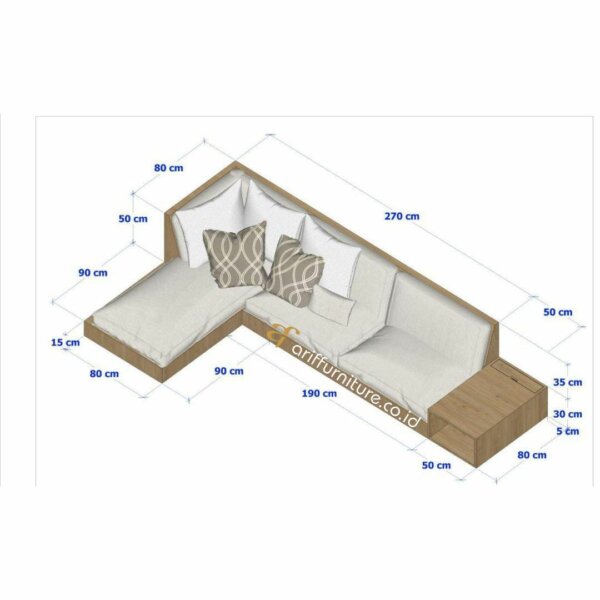 Kursi Sofa Living Room Minimalis Bali Kayu Jati AF-39 - Gambar 7