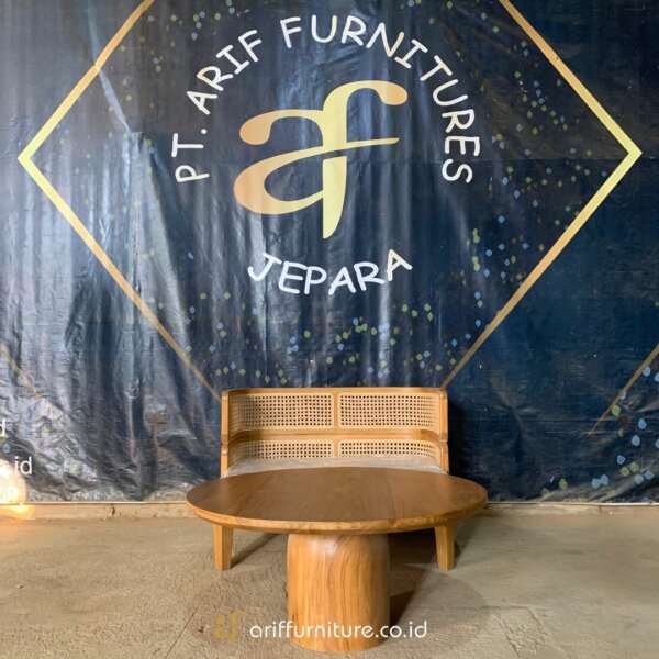 Sofa Single Sandaran Lengkung Set Meja Kopi Minimalis AF-37 - Gambar 2