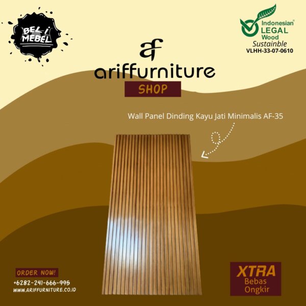 Wall Panel Dinding Kayu Jati Minimalis AF-35