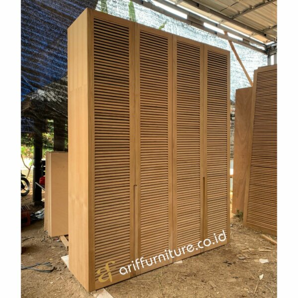 Lemari Pakaian Veneer Kayu Jati Custom Jepara - Gambar 4