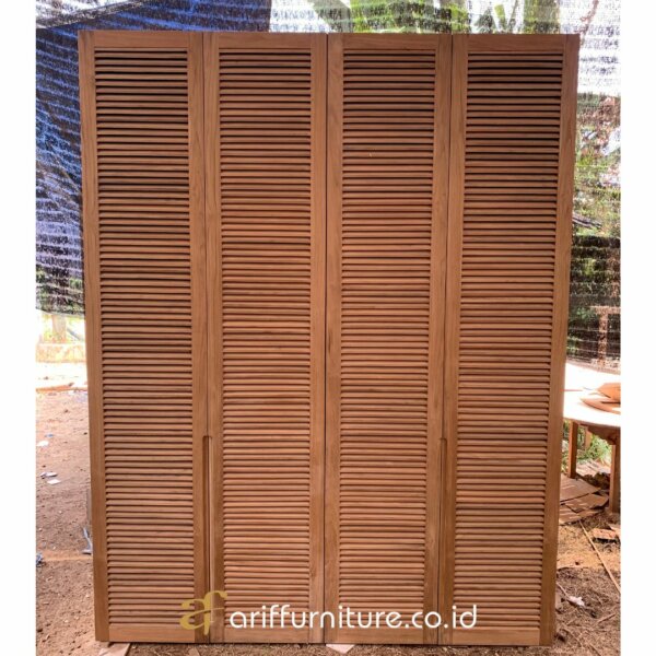 Lemari Pakaian Veneer Kayu Jati Custom Jepara - Gambar 2