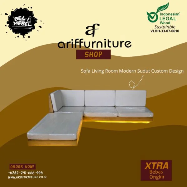 Sofa Living Room Modern Sudut Custom Design