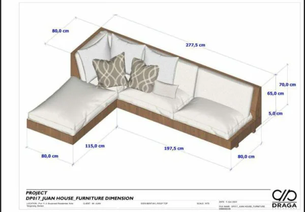 Sofa Living Room Modern Sudut Custom Design - Gambar 9