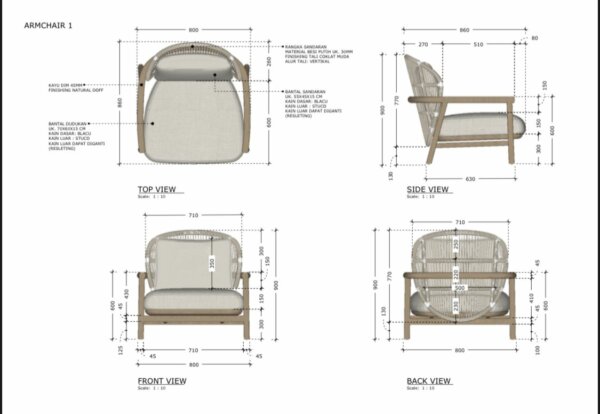Bar Table Meja Minimalis Bundar Kayu Jati - Gambar 7