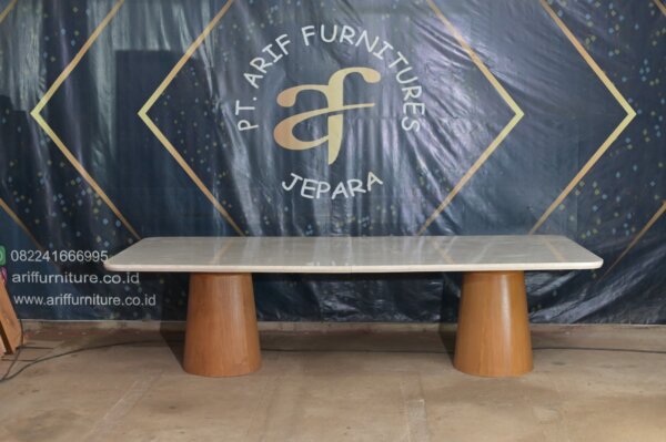 Dinning Table Modern Minimalis Top Marble - Gambar 2