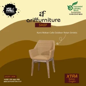 Kursi Makan Cafe Outdoor Rotan Sintetis