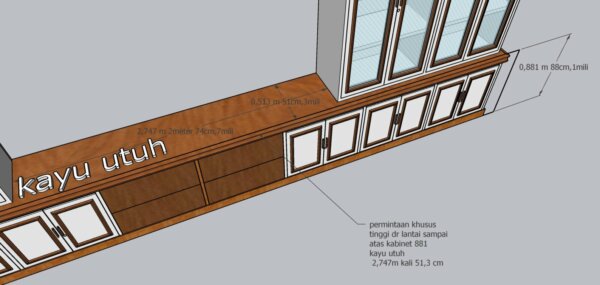 Lemari Hias Minimalis Hongsui Kayu Jati Custom - Gambar 17