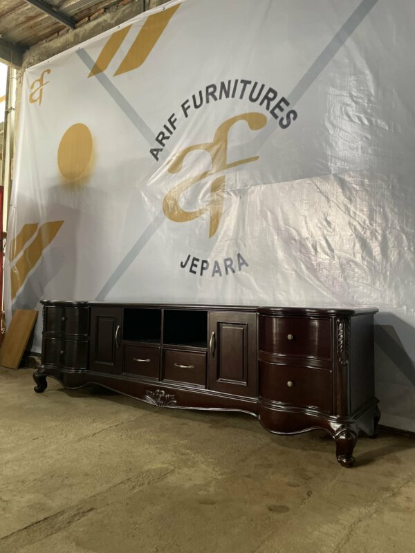Buffet Meja TV Kayu Jati Classic Mewah - Gambar 7