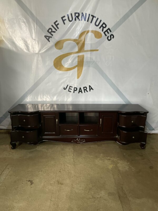 Buffet Meja TV Kayu Jati Classic Mewah - Gambar 3