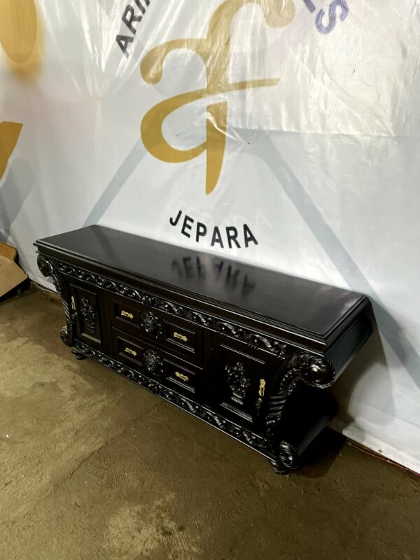 Meja Buffet TV Ukir Jepara Mewah - Gambar 4