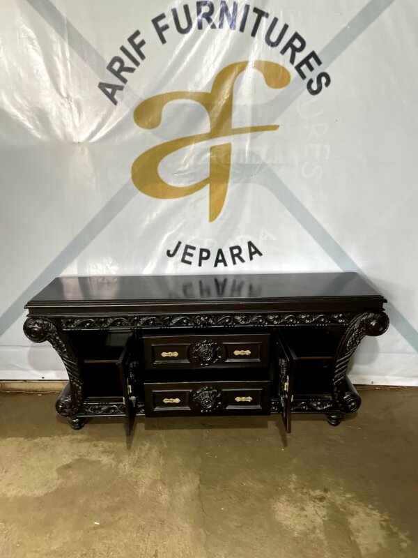 Meja Buffet TV Ukir Jepara Mewah - Gambar 3