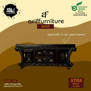 Meja Buffet TV Ukir Jepara Mewah