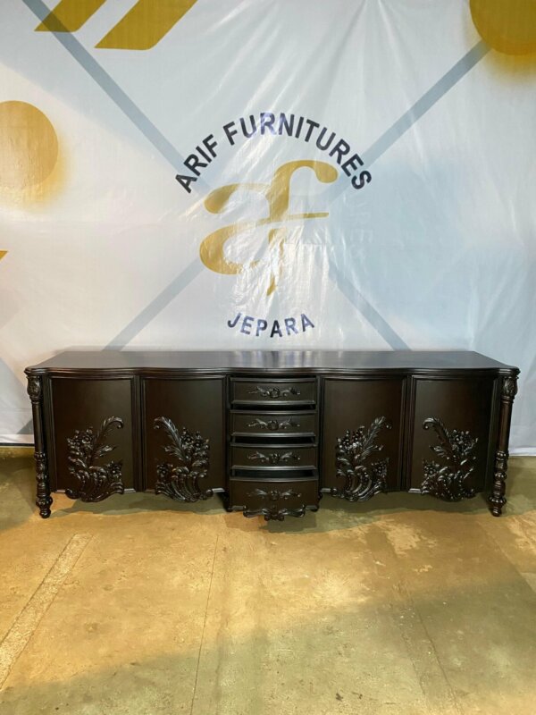 Meja Buffet TV Ukir Mewah Jepara - Gambar 2