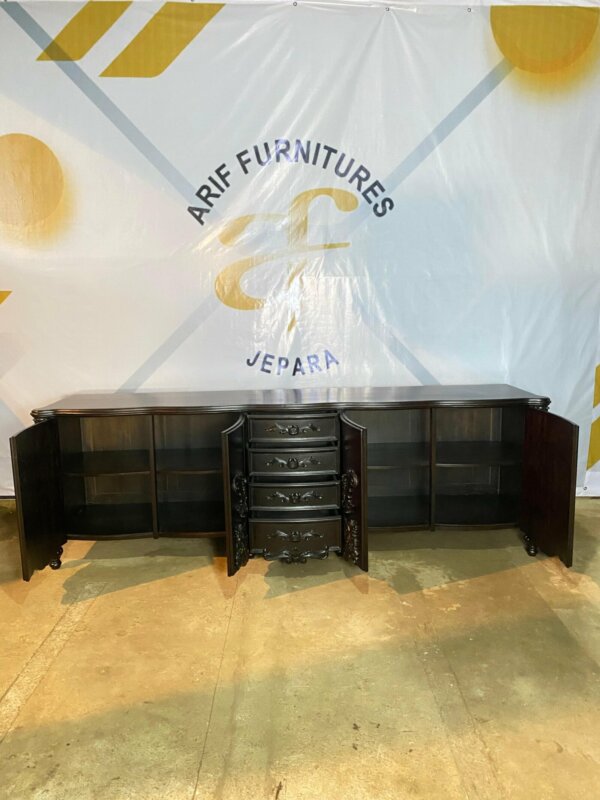 Meja Buffet TV Ukir Mewah Jepara - Gambar 5