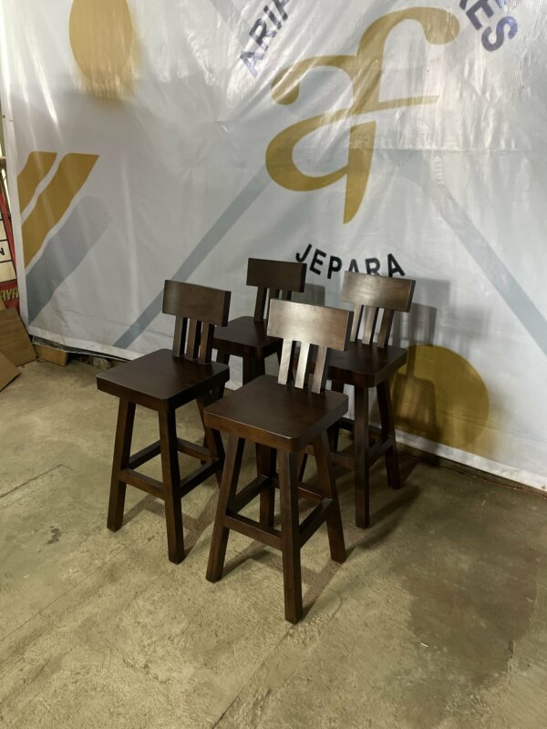 Kursi Bar Kayu Trembesi Suar Wood Minimalis - Gambar 4