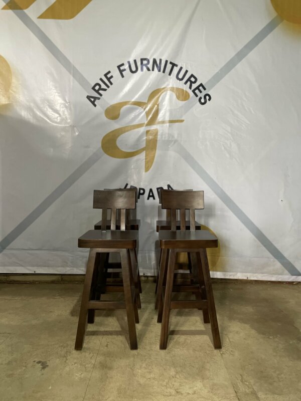 Kursi Bar Kayu Trembesi Suar Wood Minimalis - Gambar 2